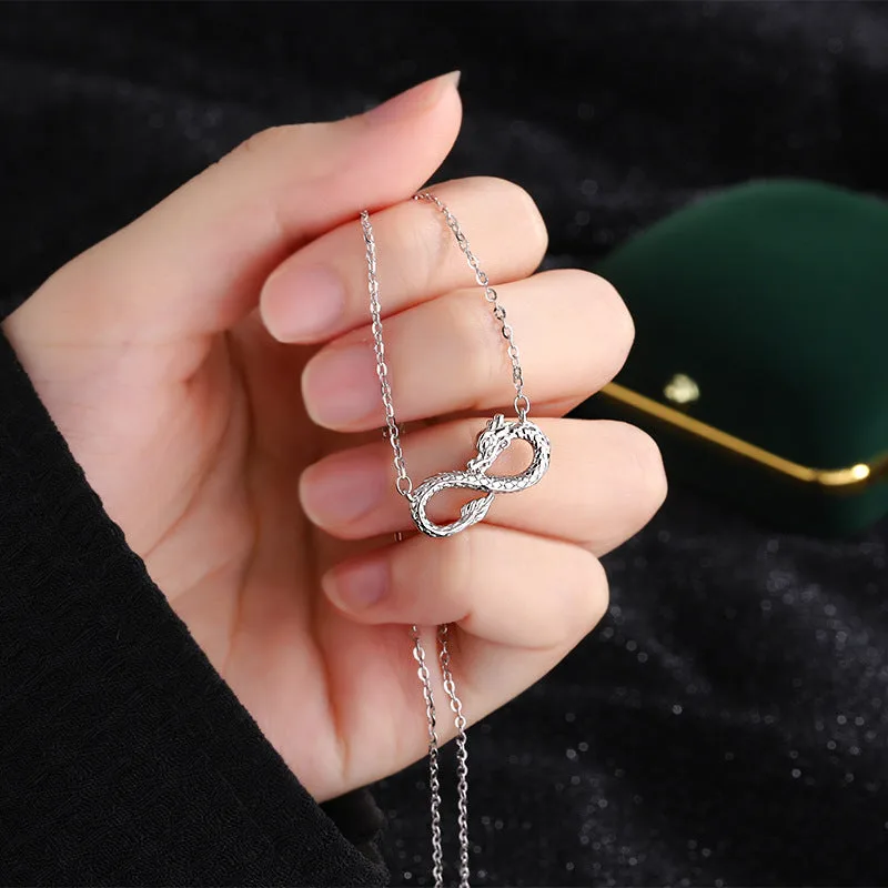 Mythstone 999 Sterling Silver Year of the Dragon Endless Knot Success Necklace Pendant - Image 6