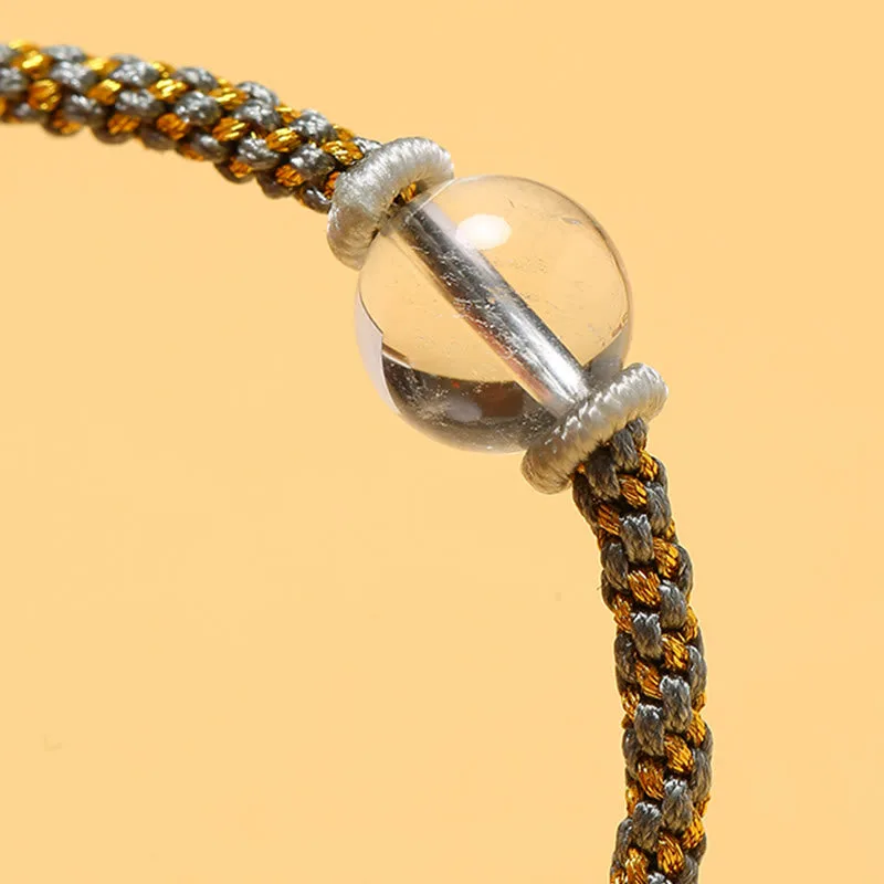 Mythstone Handmade Red Agate Amethyst Golden Rutilated Quartz Pink Crystal Bead Calm Braided Bracelet - Image 24