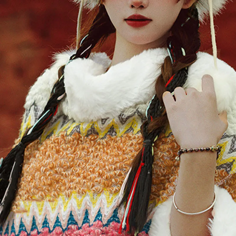 Mythstone Tibetan Multicolored Striped Shawl Winter Cozy Travel Scarf Wrap - Image 19