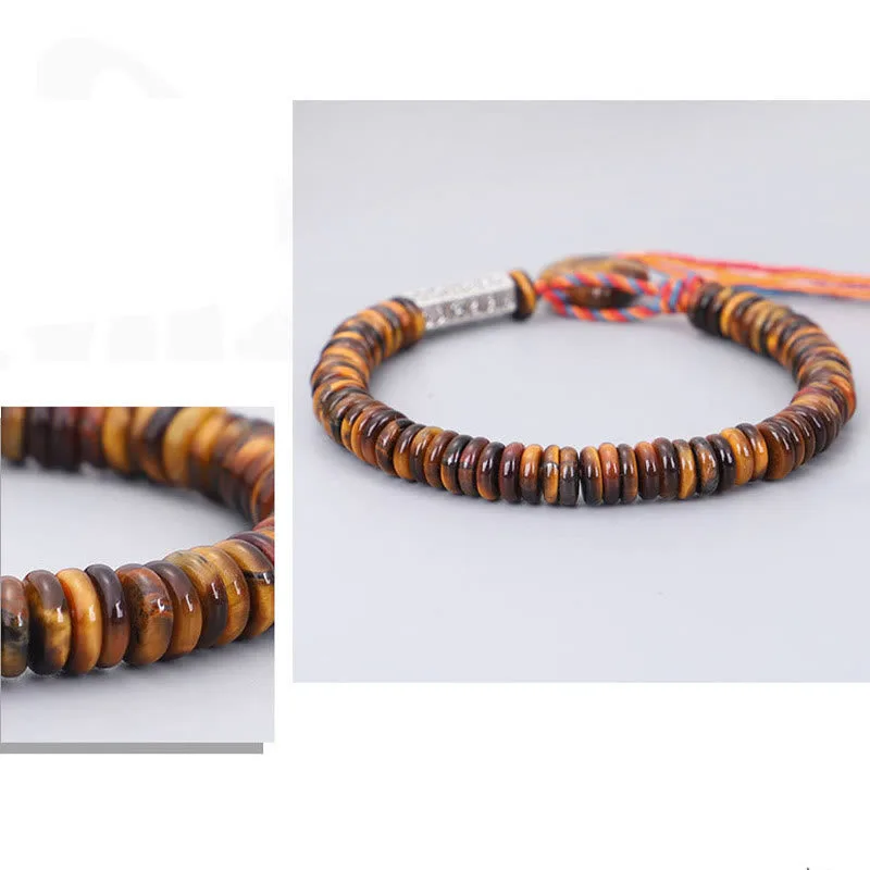 Mythstone Tibetan Tiger Eye Om Mani Padme Hum Protection Power Bracelet - Image 8