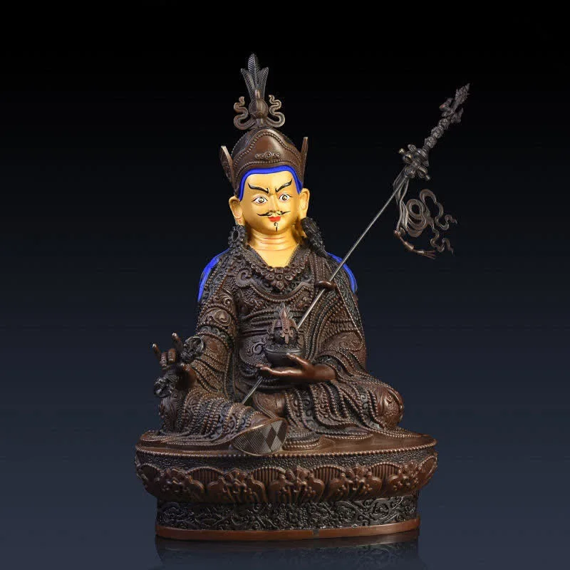 Mythstone Padmasambhava Buddha Figurine Serenity Copper Statue Home Decoration - Image 5