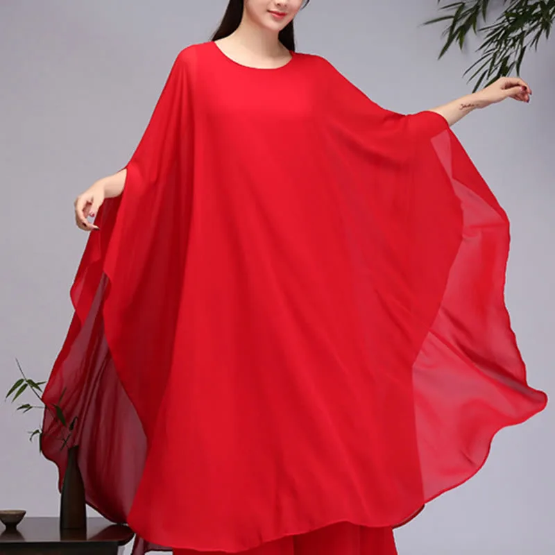 Mythstone Simple Pattern Midi Dress Wide Leg Pants Meditation Spiritual Zen Practice Yoga Dance Clothing - Image 13