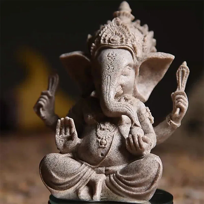 Mythstone Ganesh Ganpati Elephant Statue Wealth Blessing Home Decoration - Image 3