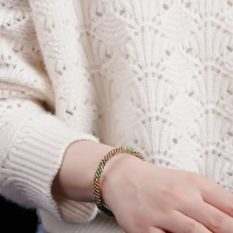 Mythstone Colorful Rope Luck Handcrafted Braided Child Adult Bracelet - Image 9