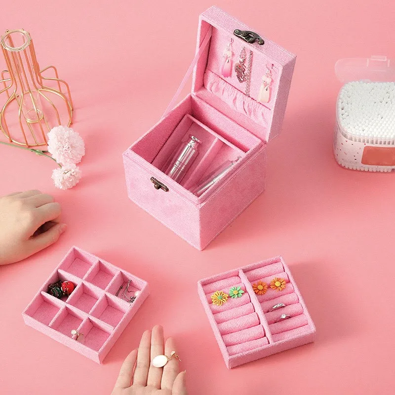 Mythstone Jewelry Box Organizer Three-Layer Jewelry Storage Box Flannel Gift Box - Image 13