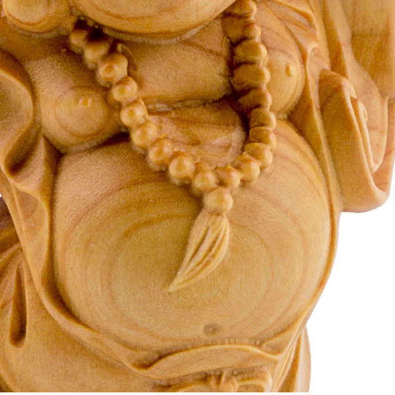 Mythstone Laughing Buddha Boxwood Prosperity Home Decoration - Image 10