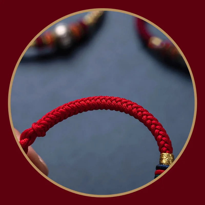 Mythstone 925 Sterling Silver Tibet Handmade Om Mani Padme Hum Luck Protection King Kong Knot Braided Bracelet - Image 11