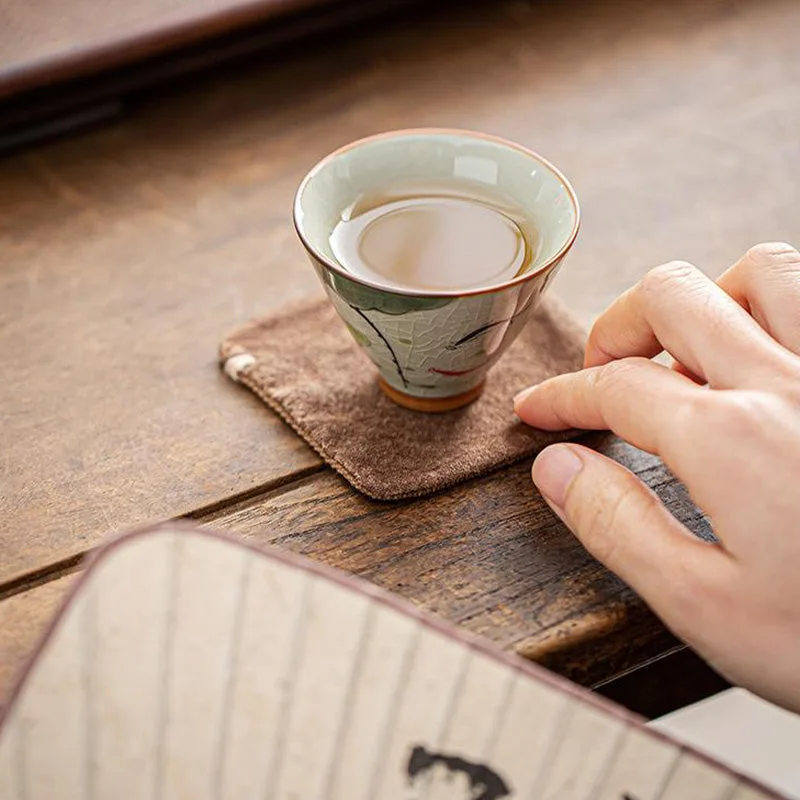 Mythstone Persimmon Boat Koi Fish Lotus Ceramic Teacup Kung Fu Tea Cup 50ml - Image 13