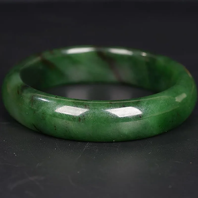 Mythstone Natural Hetian Cyan Jade Happiness Success Bracelet Bangle - Image 6