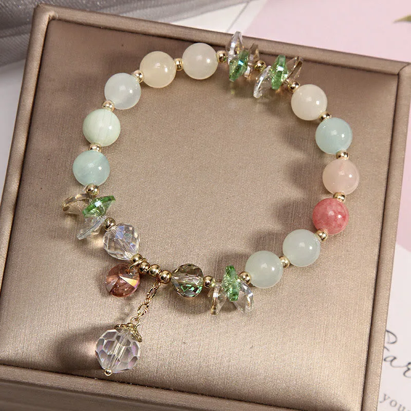 Mythstone Cat's Eye Pink Crystal Peace Charm Bracelet - Image 7