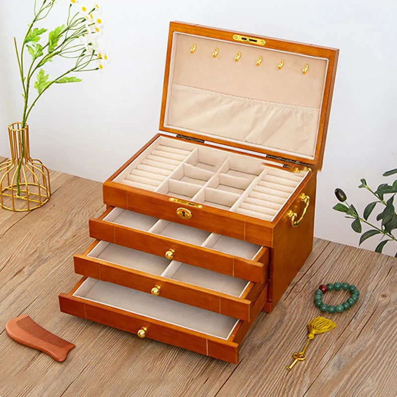 Mythstone Retro Solid Wood Jewelry Box Four-Layer Wooden Jewelry Storage Box - Image 13