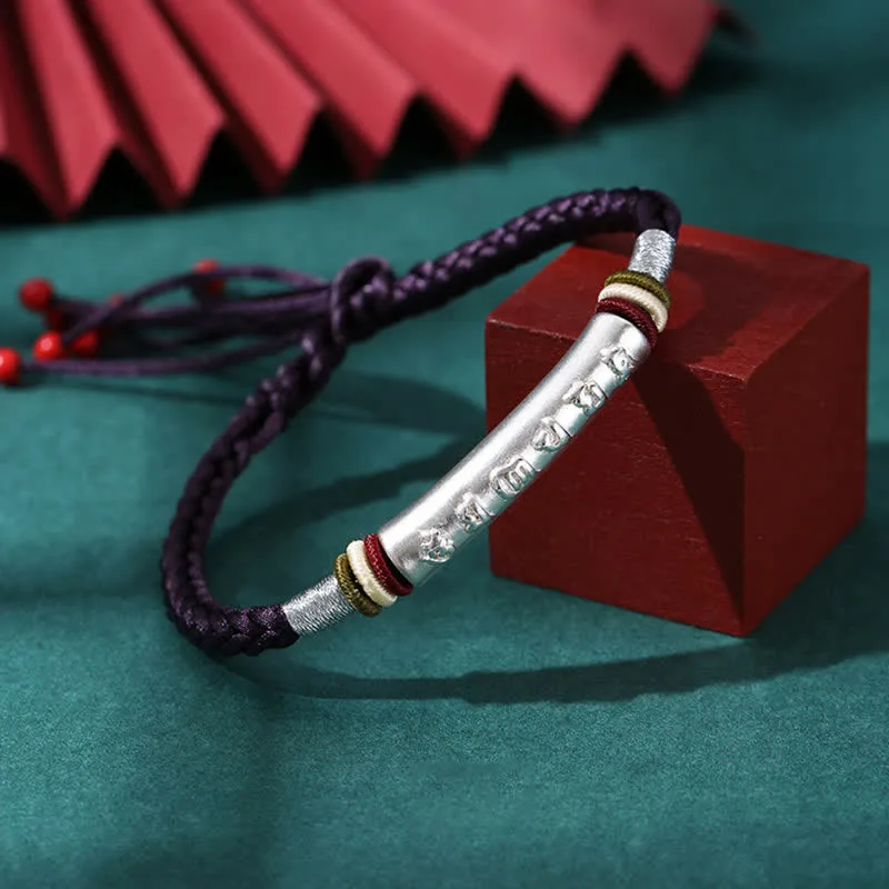 Mythstone 999 Sterling Silver Om Mani Padme Hum Protection Strength String Bracelet - Image 18