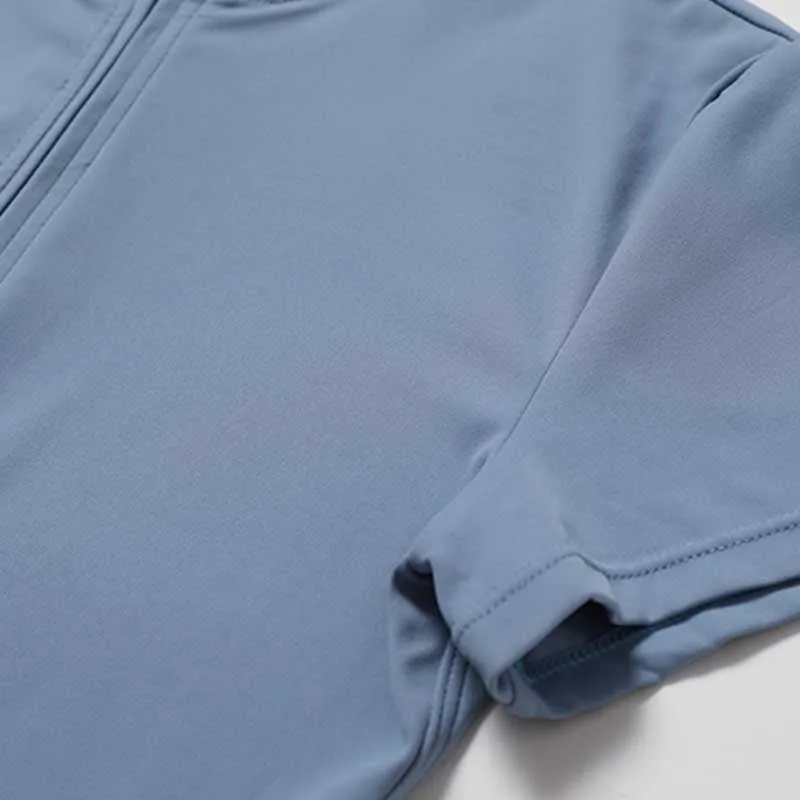 Mythstone High Stretch Zipper Short Sleeve Jumpsuit Sports Fitness Yoga Women Bodysuit - Image 9