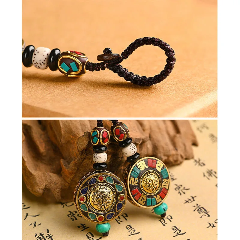 Mythstone Tibetan Om Mani Padme Hum Bodhi Seed Peace Key Chain - Image 4