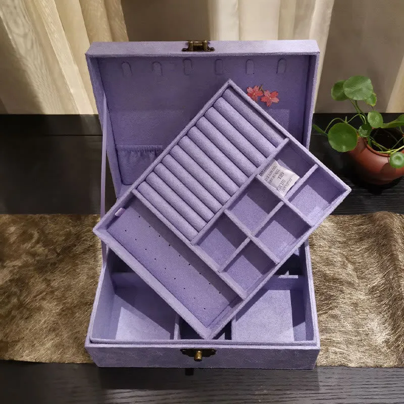 Mythstone Purple Phoenix Jewelry Box Organizer Two-Layer Jewelry Storage Box Flannel Box - Image 3
