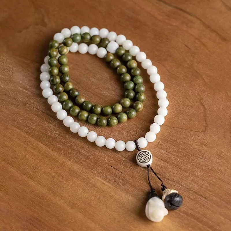 Mythstone Natural Green Sandalwood Bodhi Seed Soothing Bracelet - Image 3