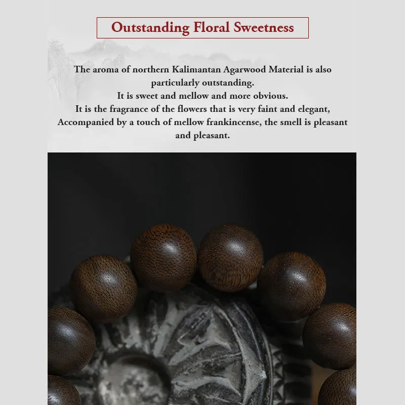 Mythstone Rare Northern Kalimantan Agarwood Ward Off Evil Spirits Bracelet - Image 11