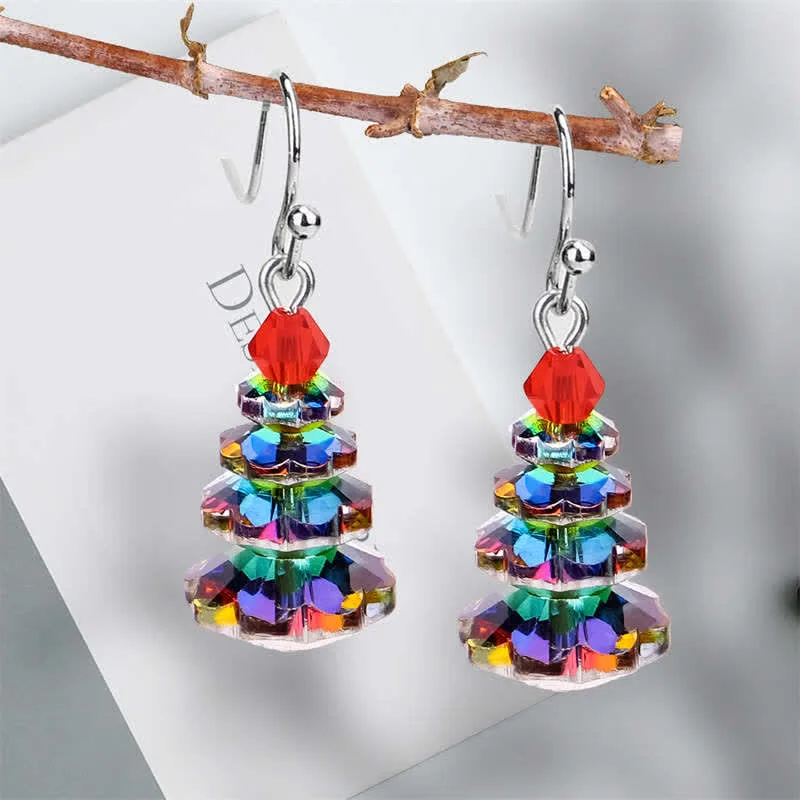 Mythstone Various Crystals Christmas Tree Amethyst Peace Healing Drop Earrings - Image 9