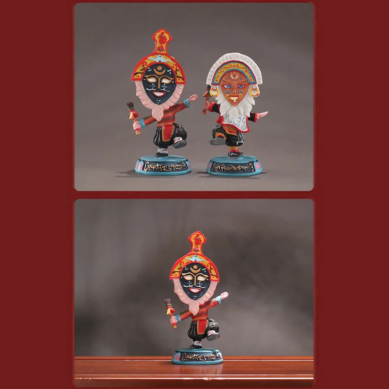 Mythstone Tibetan Opera Face Mask Puppet Home Office Car Decoration Ornament - Image 6