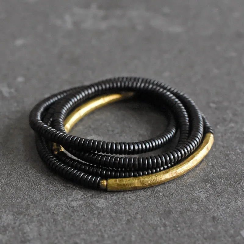 Mythstone Ebony Wood Copper Balance Multilayered Bracelet - Image 4