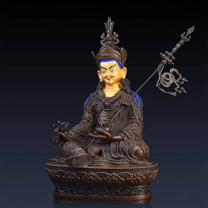 Mythstone Padmasambhava Buddha Figurine Serenity Copper Statue Home Decoration - Image 7