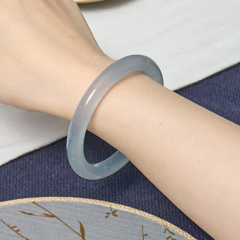 Mythstone Inner Peace And Stress Relief Aquamarine Jade Blue Bracelet Bangle Bundle - Image 8