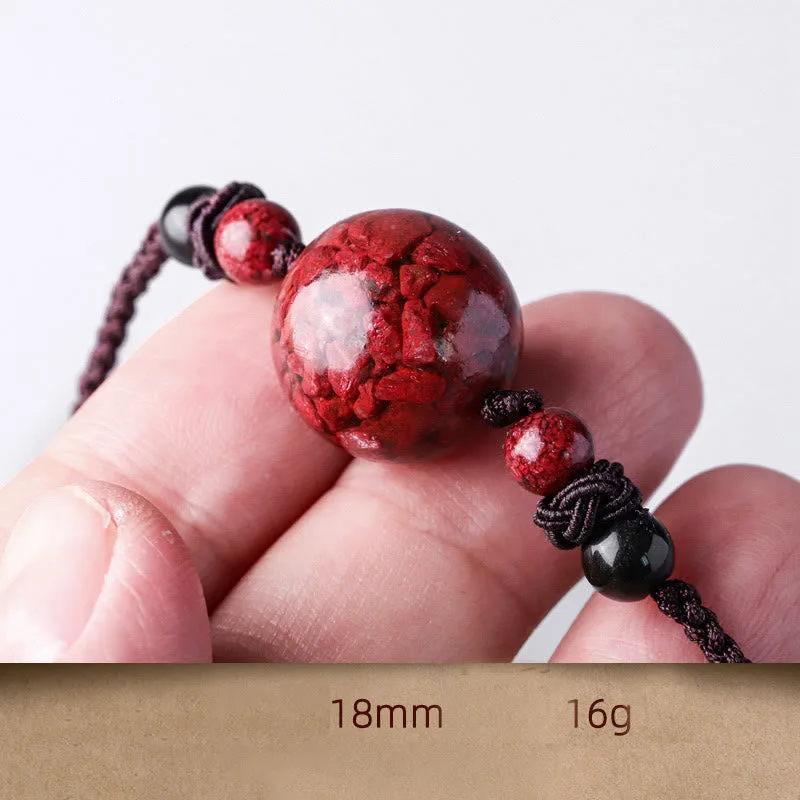 Mythstone Natural Cinnabar Stones Bead Blessing Necklace Pendant - Image 9