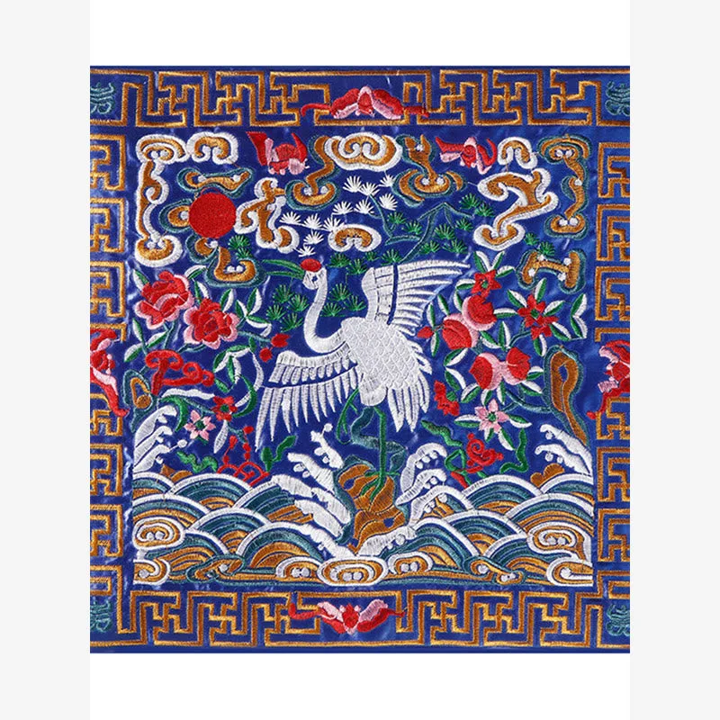 Mythstone Crane Phoenix Dragon Kirin Embroidered Cup Mat Pad Tea Cup Coaster Square Kung Fu Tea Mat - Image 8