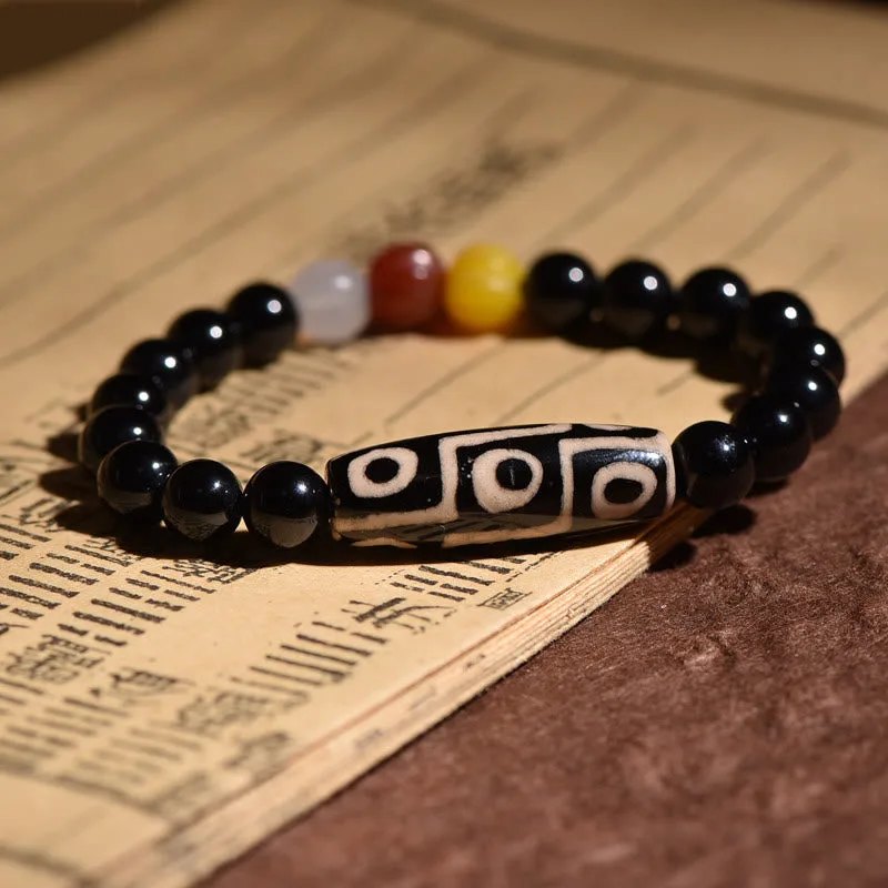 Mythstone Tibetan Natural Nine-Eye Dzi Bead Wealth Power Bracelet - Image 3