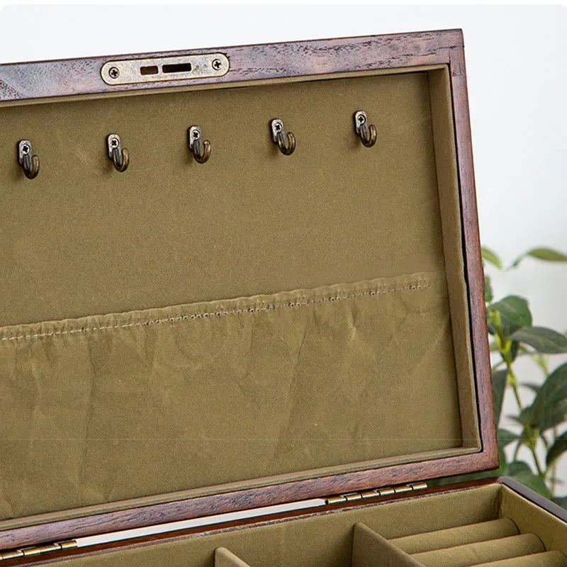 Mythstone Retro Solid Wood Jewelry Box Four-Layer Wooden Jewelry Storage Box - Image 6