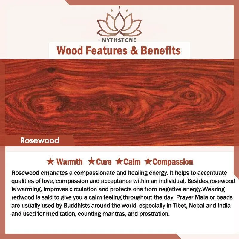 Mythstone Natural Rosewood Cyan Jade Bodhi Seed Lotus Warmth Calm Bracelet - Image 6