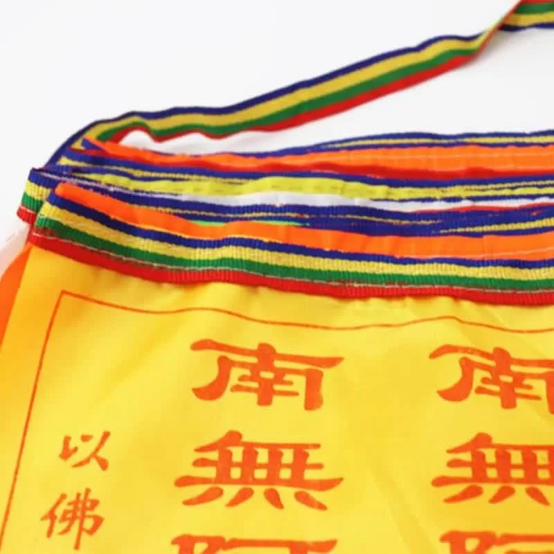 Mythstone Tibetan 7 Colors Windhorse Letter Auspicious Lotus Outdoor 21 Pcs Prayer Flag - Image 11