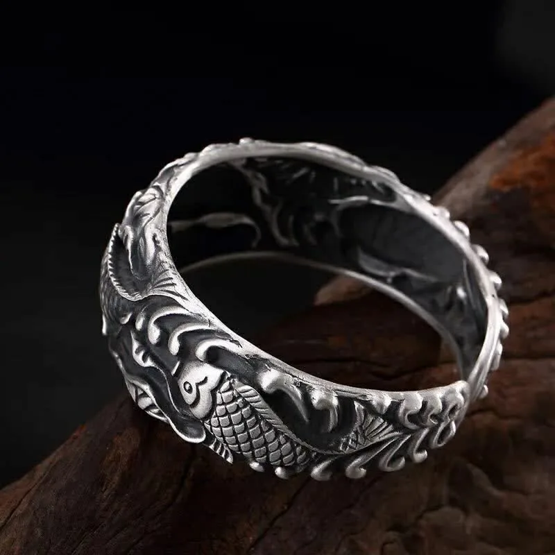 Mythstone - Mythstone Koi Fish Lotus Luck Wealth Bracelet Bangle - Image 3