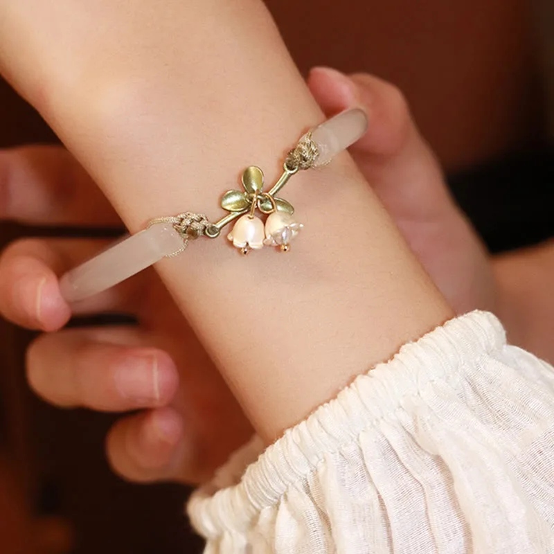 Mythstone Lily of the Valley Flower Happiness Strength Bracelet Bangle - Image 2