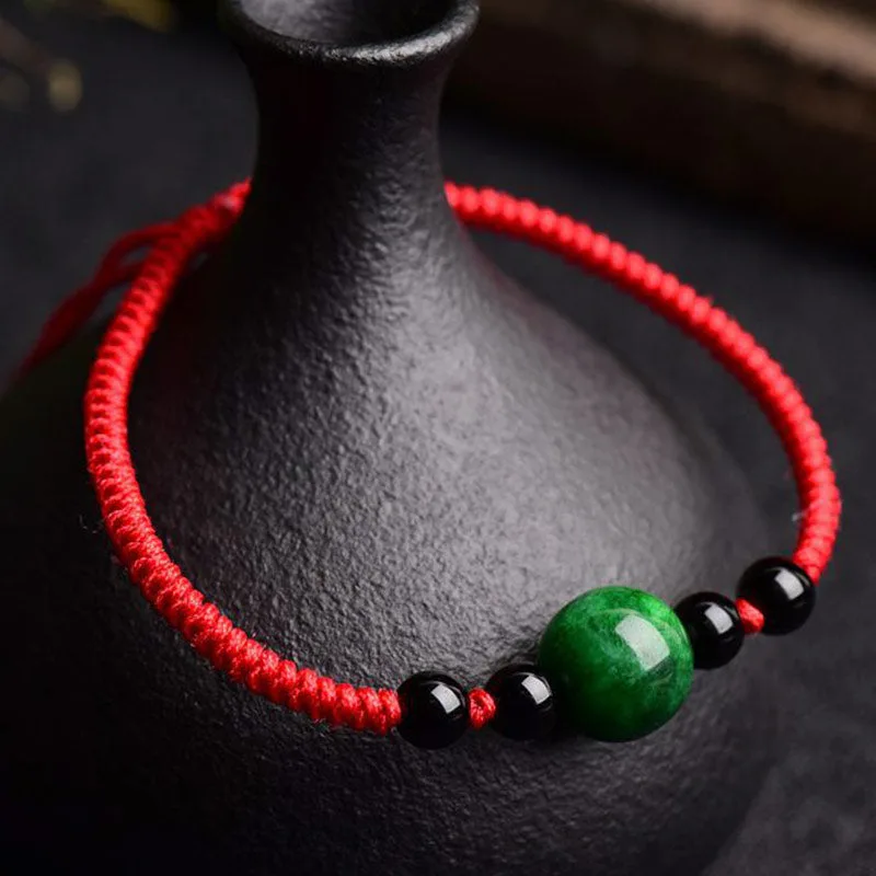 Mythstone Lucky and Success Jade Red String Bracelet - Image 2