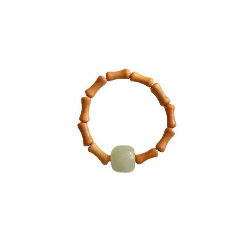 Mythstone Hetian Jade Beaded Bamboo Prosperity Luck Ring - Image 12