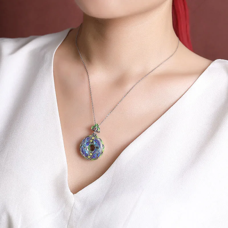 Mythstone - 990 Sterling Silver Koi Fish Copper Coin Peace Buckle Luck Wealth 925 Sterling Silver Necklace Pendant - Image 6