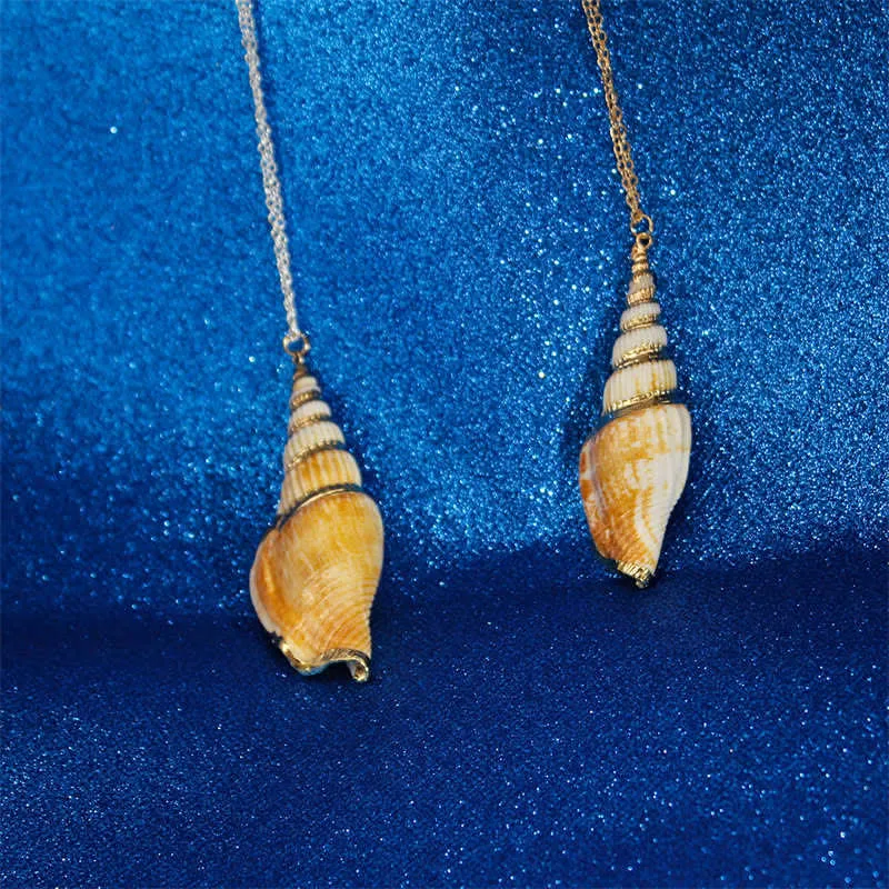 Mythstone Natural Shankha Conch Shell Seashell Lucky Necklace Pendant - Image 17