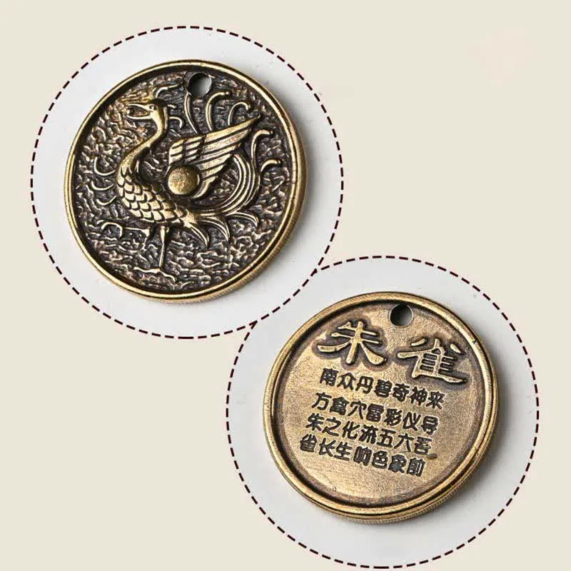 Mythstone Four Symbols Azure Dragon White Tiger Vermilion Bird Black Tortoise Key Chain - Image 8