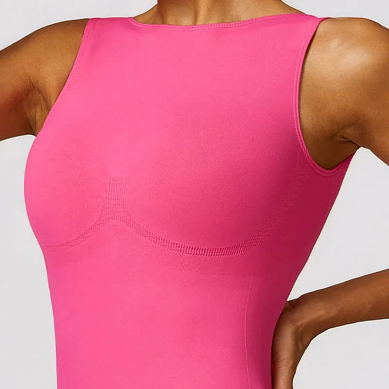 Mythstone High Stretch Sleeveless Seamless Jumpsuit Romper Sports Fitness Yoga Women Bodysuit - Image 33