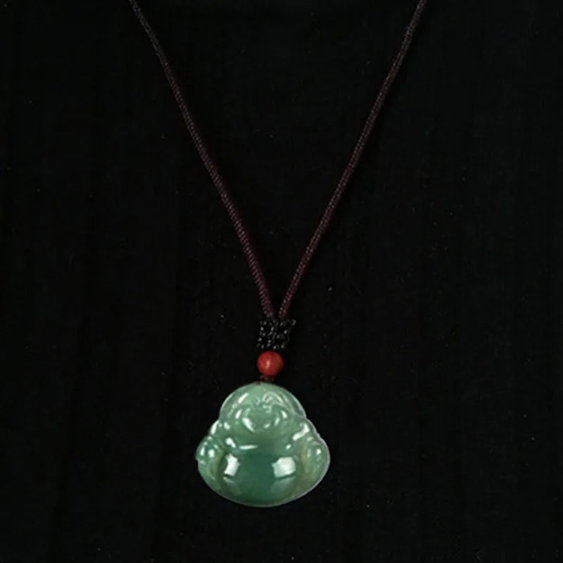 Mythstone Laughing Buddha Jade Abundance String Necklace Pendant - Image 7