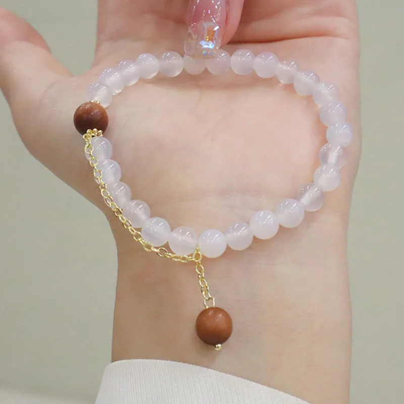 Mythstone Sandalwood Cat's Eye Fu Character Charm Protection Bracelet - Image 10