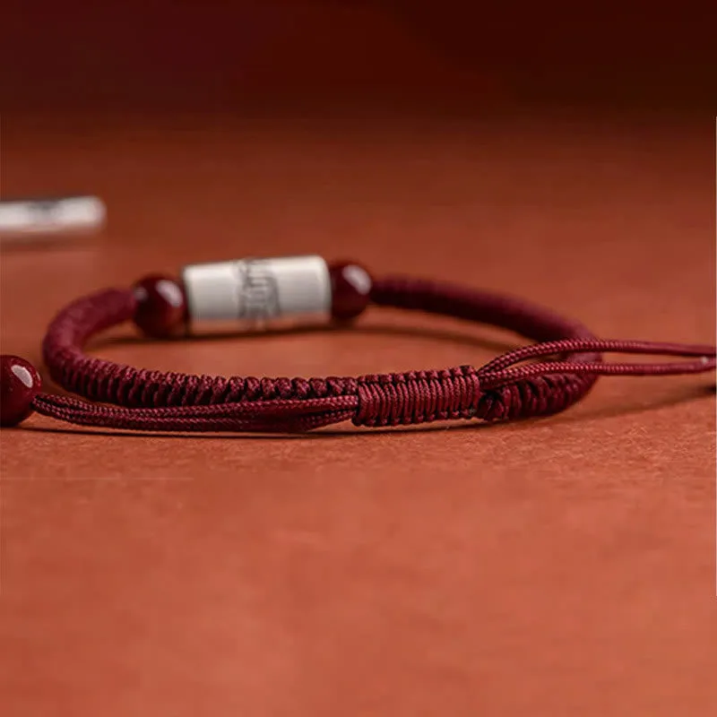 Mythstone 925 Sterling Silver 12 Chinese Zodiac Cinnabar String Bracelet - Image 12