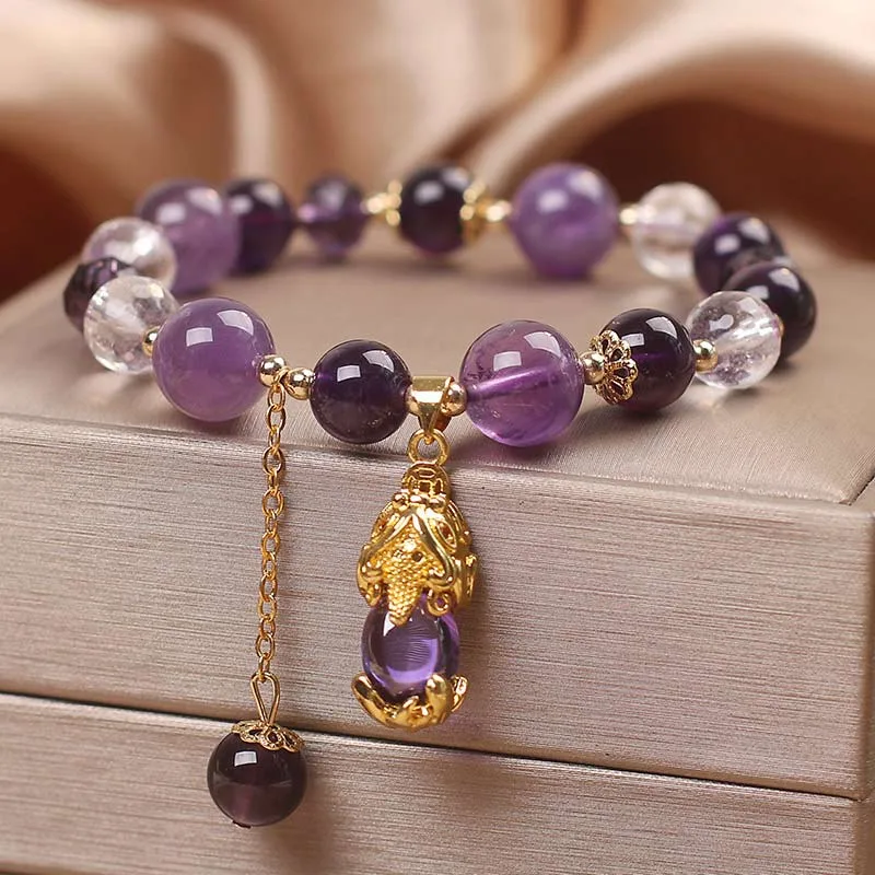 Mythstones Natural Amethyst PiXiu Healing Bracelet - Image 2