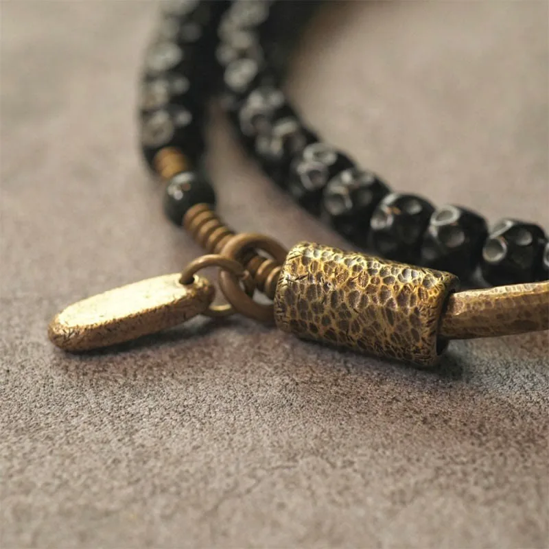 Mythstone Retro Coconut Shell Copper Happiness Triple Wrap Bracelet - Image 7