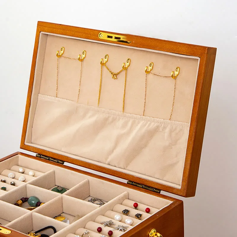 Mythstone Retro Solid Wood Jewelry Box Four-Layer Wooden Jewelry Storage Box - Image 17