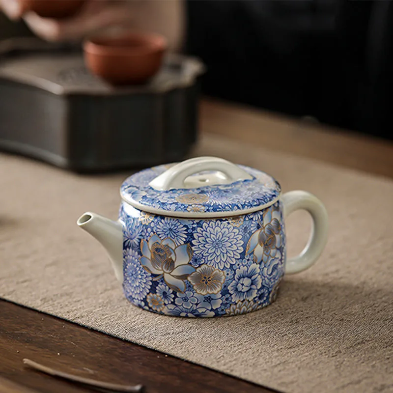 Mythstone Lotus Chrysanthemum Plum Blossom Flower Teacup Kung Fu Tea Cup Teapot - Image 26