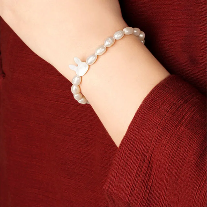 Mythstone Natural Pearl Cute Rabbit Sincerity Bracelet - Image 7
