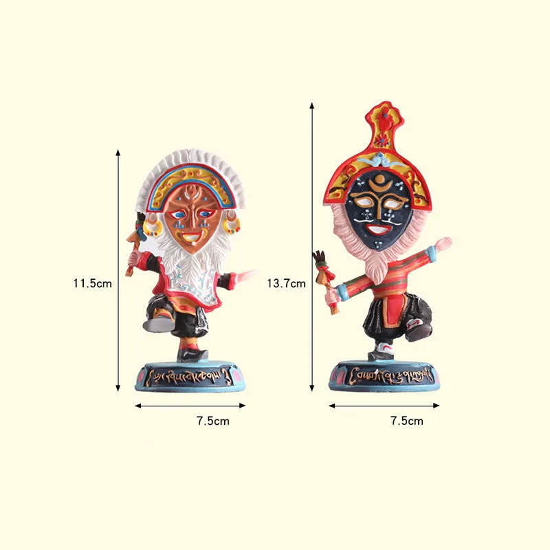 Mythstone Tibetan Opera Face Mask Puppet Home Office Car Decoration Ornament - Image 7