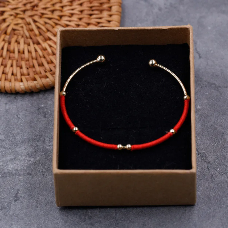 Mythstone Red String Blessing Protection Cuff Bracelet - Image 6